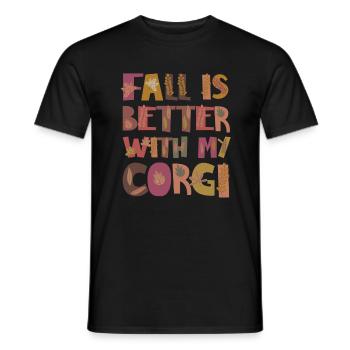 Thankful for my Corgi Hund Herbst Dankbarkeit - Männer T-Shirt - Schwarz - Vorne - AI Model Male 178 light (178cm)