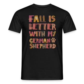 Reconnaissant pour le berger allemand Autumn Grateful - T-shirt homme - noir - Devant - AI Model Male 178 light (178cm)