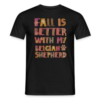 Reconnaissant pour le Berger Belge Autumn Grateful - T-shirt homme - noir - Devant - AI Model Male 178 light (178cm)