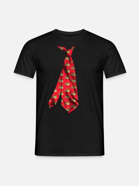 T-Shirt bedruckte Krawatte buntes Käfermuster - Männer T-Shirt - Schwarz