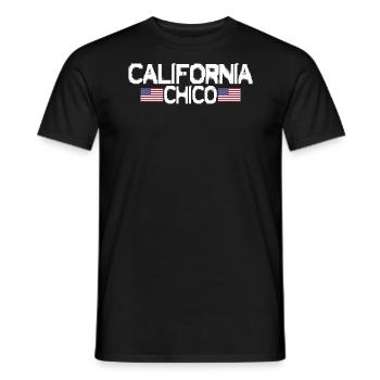 Chico California Walking Tour Flag Popular City - Men's T-Shirt - black - Front - AI Model Male 178 light (178cm)