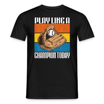 Jouez au baseball comme un champion aujourd’hui - T-shirt homme - noir - Devant - AI Model Male 178 light (178cm)