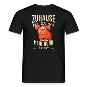 Zuhause ist da wo mein Hund frisst Shirt Hunde - Männer T-Shirt - Schwarz - Vorne - AI Model Male 178 light (178cm)