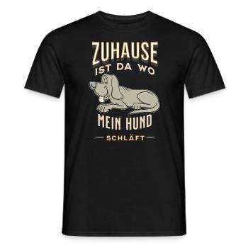 Zuhause ist da wo mein Hund schläft SchlafShirt - Männer T-Shirt - Schwarz - Vorne - AI Model Male 178 light (178cm)