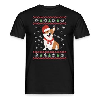 Noël Sweet Welsh Corgi Kawaii - T-shirt homme - noir - Devant - AI Model Male 178 light (178cm)