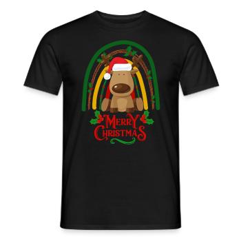 Christmas sweet moose kawaii - Men's T-Shirt - black - Front - AI Model Male 178 light (178cm)