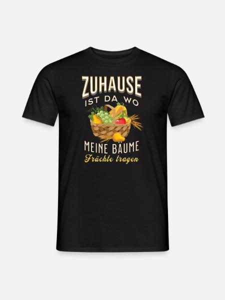 Zuhause ist da wo meine Bäume... T-Shirt Obstkorb - Männer T-Shirt - Schwarz