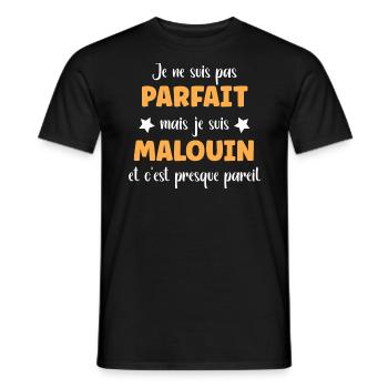 Je ne suis pas parfait mais Malouin - T-shirt homme - noir - Devant - AI Model Male 178 light (178cm)