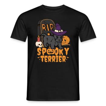 Süßer Scottish Terrier Halloween Liebhaber Kawaii - Männer T-Shirt - Schwarz - Vorne - AI Model Male 178 light (178cm)