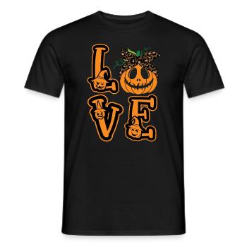 Maman Halloween Love Citrouille - T-shirt homme - noir - Devant - AI Model Male 178 light (178cm)