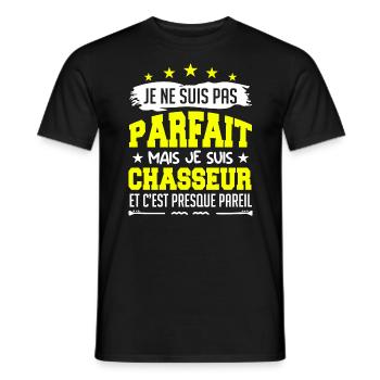 Parfait Chasseur | chasseur | chasse ! - T-shirt homme - noir - Devant - AI Model Male 178 light (178cm)