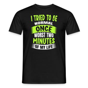 J’ai essayé d’être normal - T-shirt homme - noir - Devant - AI Model Male 178 light (178cm)