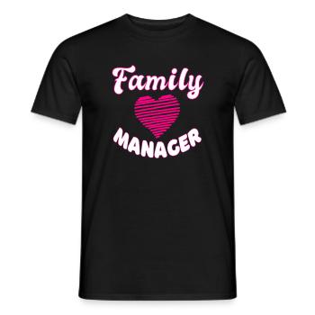 Family Institution Manager Mom pinkes Herz Mutter - Männer T-Shirt - Schwarz - Vorne - AI Model Male 178 light (178cm)