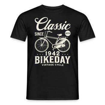 Cycliste 1942 Vélo 80 Ans Anniversaire - T-shirt homme - noir - Devant - AI Model Male 178 light (178cm)