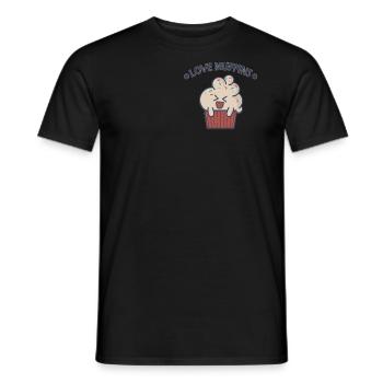 Love Muffins Citation Food Food Sweets - Men's T-Shirt - black - Front - AI Model Male 178 light (178cm)