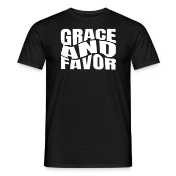 Grâce et faveur Citation Jésus Gog Foi - T-shirt homme - noir - Devant - AI Model Male 178 light (178cm)