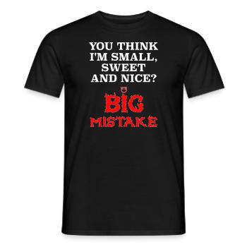 funny Big Mistake saying - Men's T-Shirt - black - Front - AI Model Male 178 light (178cm)