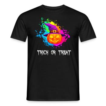 Astuce d’Halloween ou friandise Horror Pumpkin - T-shirt homme - noir - Devant - AI Model Male 178 light (178cm)