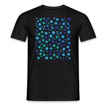 Playful Polka Dot Pattern Blue Green Circles - Men's T-Shirt - black - Front - AI Model Male 178 light (178cm)