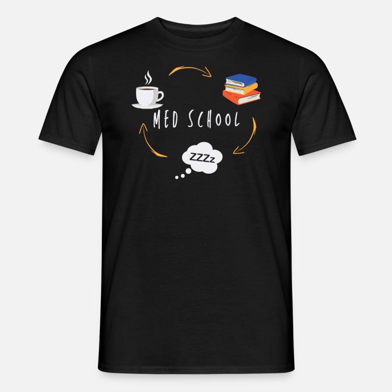 Medizinschule Kaffeebücher Schlafarzt Intern - Männer T-Shirt - Schwarz