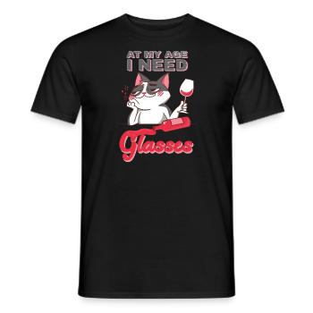 In Meinem Alter Brauche Ich Brille Witz Katzen - Männer T-Shirt - Schwarz - Vorne - AI Model Male 178 light (178cm)