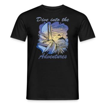 Plongez dans l’aventure des animaux marins de l’océan - T-shirt homme - noir - Devant - AI Model Male 178 light (178cm)