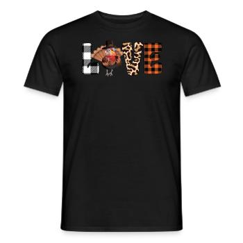 Liebe Truthahn Urlaub Glas Wein Leopard Styling - Männer T-Shirt - Schwarz - Vorne - AI Model Male 178 light (178cm)