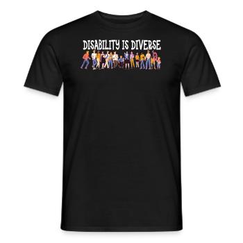 Disability is diverse - Men's T-Shirt - black - Front - AI Model Male 178 light (178cm)
