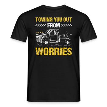 Towing You Out From Worries Tow Truck Operator - Männer T-Shirt - Schwarz - Vorne - AI Model Male 178 light (178cm)