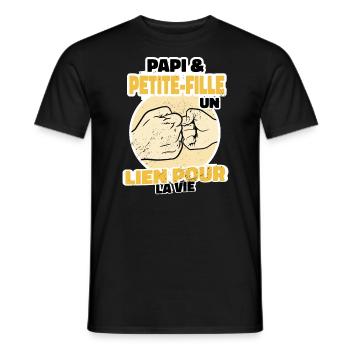 Opa Enkelin Ein Link Fürs Leben - Männer T-Shirt - Schwarz - Vorne - AI Model Male 178 light (178cm)