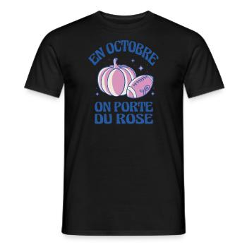 Im Oktober Tragen Wir Pink Pumpkin Adhesive Ribbon - Männer T-Shirt - Schwarz - Vorne - AI Model Male 178 light (178cm)