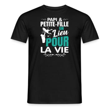 Opa Enkelin Ein Link Fürs Leben - Männer T-Shirt - Schwarz - Vorne - AI Model Male 178 light (178cm)