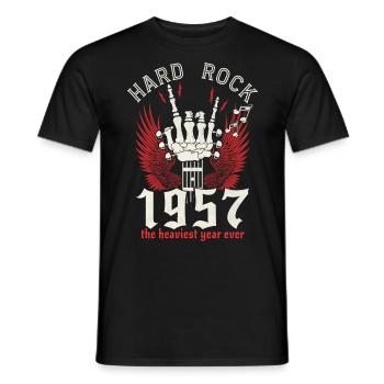 Musicien Hard Rock 1957 65 Ans Anniversaire - T-shirt homme - noir - Devant - AI Model Male 178 light (178cm)