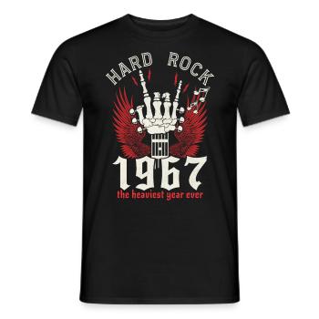 Hard Rock Musician 1967 55 years anniversary - Men's T-Shirt - black - Front - AI Model Male 178 light (178cm)