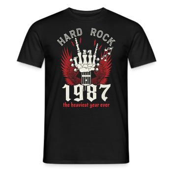 Musicien Hard Rock 1987 35 Ans Anniversaire - T-shirt homme - noir - Devant - AI Model Male 178 light (178cm)