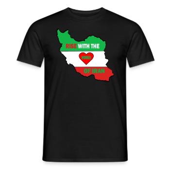 Increase with the women the Iran Freedom Flag - Men's T-Shirt - black - Front - AI Model Male 178 light (178cm)