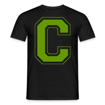 Letter C - Men's T-Shirt - black - Front - AI Model Male 178 light (178cm)