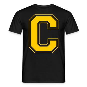 Buchstabe C - Männer T-Shirt - Schwarz - Vorne - AI Model Male 178 light (178cm)