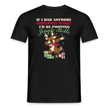 L’ de Сhristma voudrais-je jingler le cerf de Bell - T-shirt homme - noir - Devant - AI Model Male 178 light (178cm)
