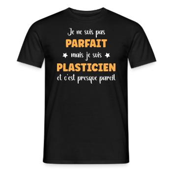 Je ne suis pas parfait mais Plasticien - T-shirt homme - noir - Devant - AI Model Male 178 light (178cm)