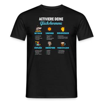 Aktiviere deine Glückshormone Vergnügen Freude - Männer T-Shirt - Schwarz - Vorne - AI Model Male 178 light (178cm)
