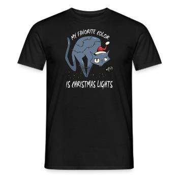Meine Lieblingsfarbe Ist Weihnachtslichter - Männer T-Shirt - Schwarz - Vorne - AI Model Male 178 light (178cm)