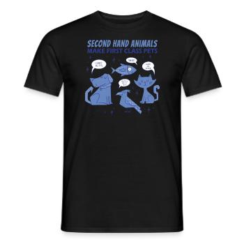 Les animaux d’occasion font des animaux de compagnie de première classe - T-shirt homme - noir - Devant - AI Model Male 178 light (178cm)