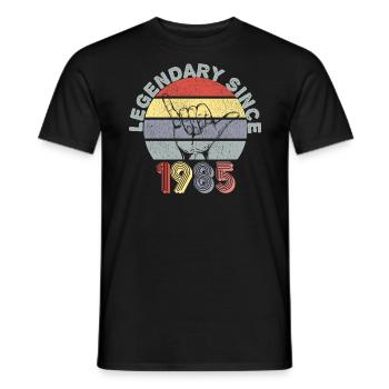 1985 | Vintage Legendary since 1985 Anniversary - Men's T-Shirt - black - Front - AI Model Male 178 light (178cm)