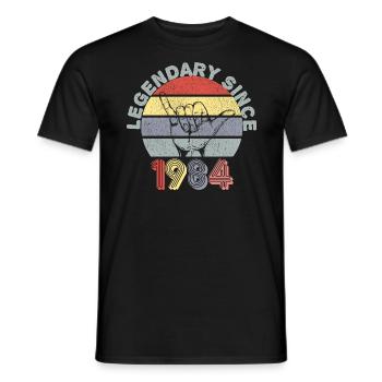 1984 | Vintage Legendär seit 1984 Jubiläum - Männer T-Shirt - Schwarz - Vorne - AI Model Male 178 light (178cm)