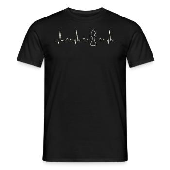 Schachstück Bischof. Herz. Liebe. Ekg. Impuls. - Männer T-Shirt - Schwarz - Vorne - AI Model Male 178 light (178cm)