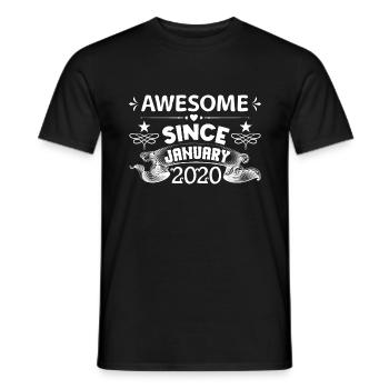 January 2020 | Awesome since January 2020 - Men's T-Shirt - black - Front - AI Model Male 178 light (178cm)