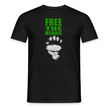 Free the Bears Panda Save Nature Wild Zoo Quote - Men's T-Shirt - black - Front - AI Model Male 178 light (178cm)