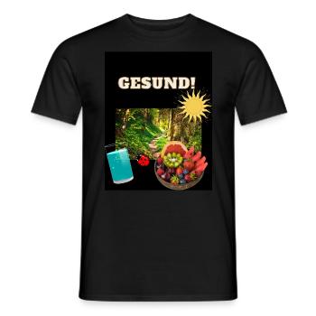 gesund - Männer T-Shirt - Schwarz - Vorne - AI Model Male 178 light (178cm)