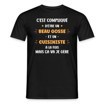 Beau gosse et Cuisiniste - T-shirt homme - noir - Devant - AI Model Male 178 light (178cm)